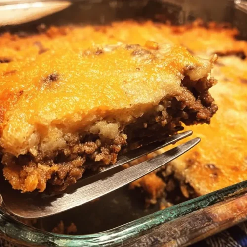 A hearty Cattle Drive Casserole dish, rich and comforting.
