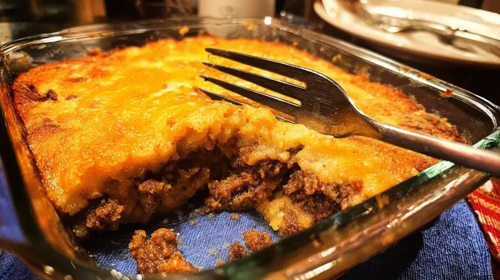 Classic Cattle Drive Casserole with a golden-brown baked top.