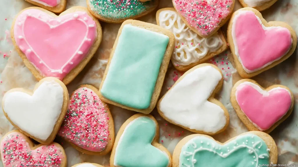 Various shapes of homemade sugar cookies on a cooling rack