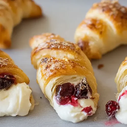 Delicious cranberry cream cheese crescent bites on a serving platter
