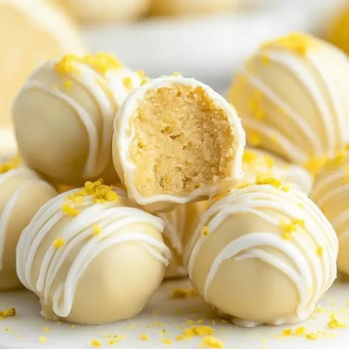 Delicious creamy lemon truffles arranged artfully