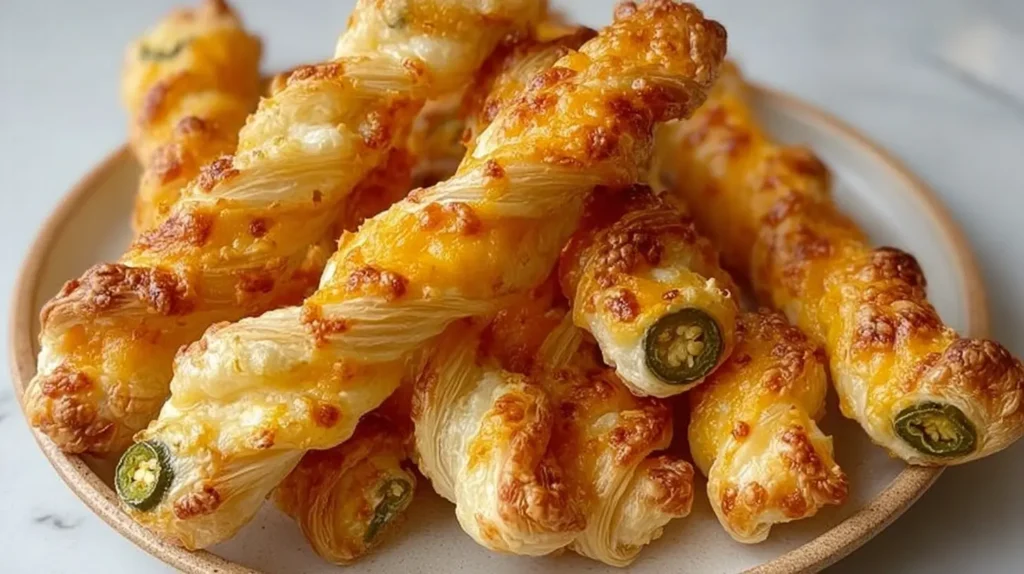 A collection of crispy, golden-brown Jalapeño Popper Twists shown close up.