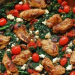 Delicious chicken stir fry with fresh Mediterranean vegetables.