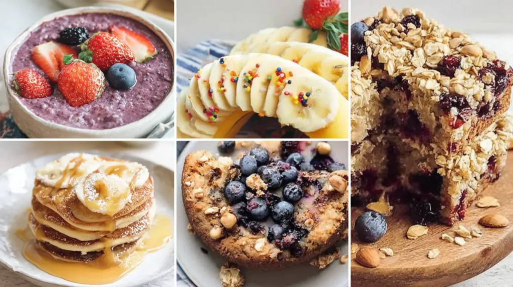 Various delightful sweet breakfast recipes arranged for a morning feast