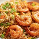 Delicious shrimp and rice, perfectly cooked and ready to serve.