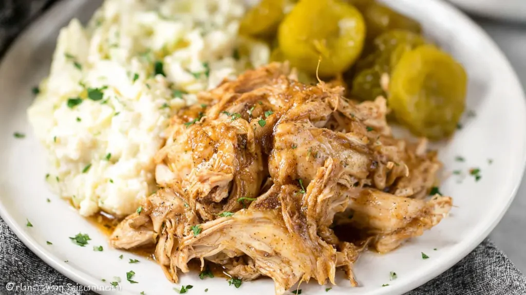 Juicy Mississippi Chicken, tender and rich with a flavorful gravy