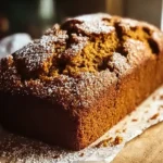 Deliciously moist easy pumpkin bread sliced on a cutting board.