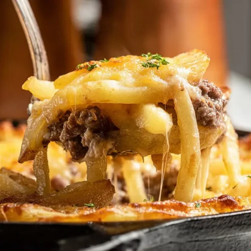 A bubbling hobo casserole baked to perfection