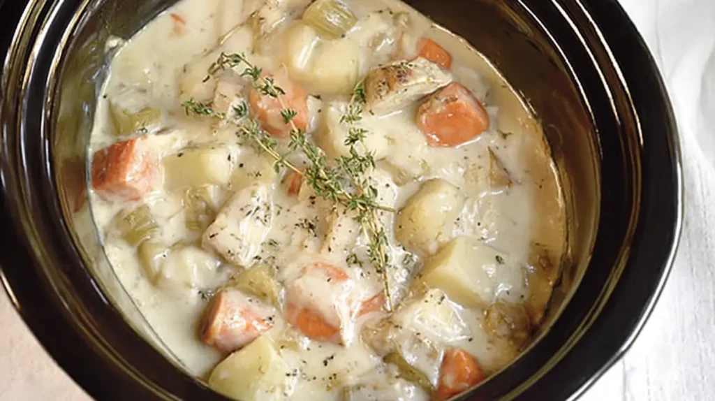 Savory seasoned ranch chicken in a crock pot