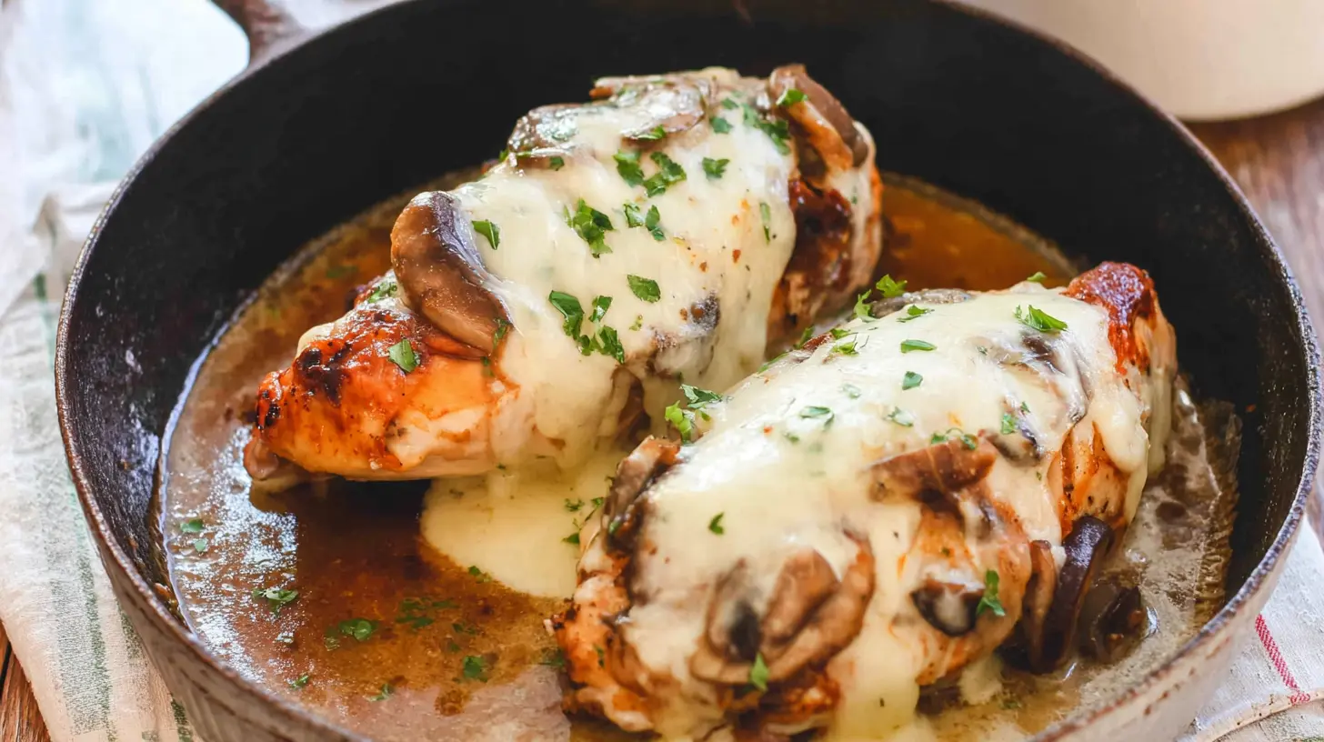 Delicious Texas Roadhouse chicken smothered in cheese sauce and Jack cheese.