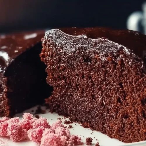 A delectable soft and moist chocolate cake slice with frosting