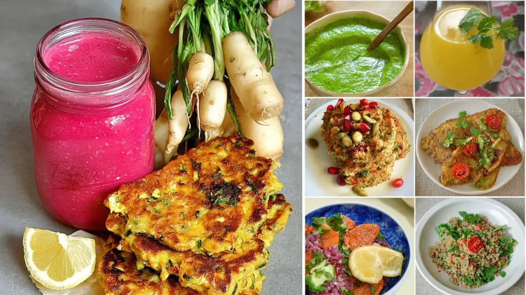 Various easy veg breakfast options arranged on a table