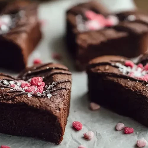 A charming heart shaped brownies recipe, perfect for a romantic treat.