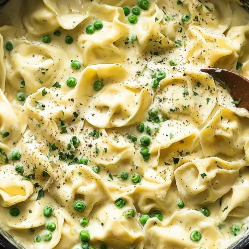 Lemon ricotta tortellini with peas in a light creamy sauce
