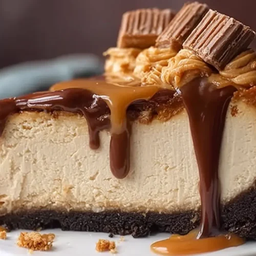 Delicious peanut butter cheesecake with a smooth texture