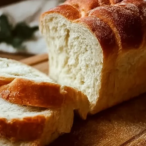 A freshly baked loaf of simple sandwich bread on a cutting board.