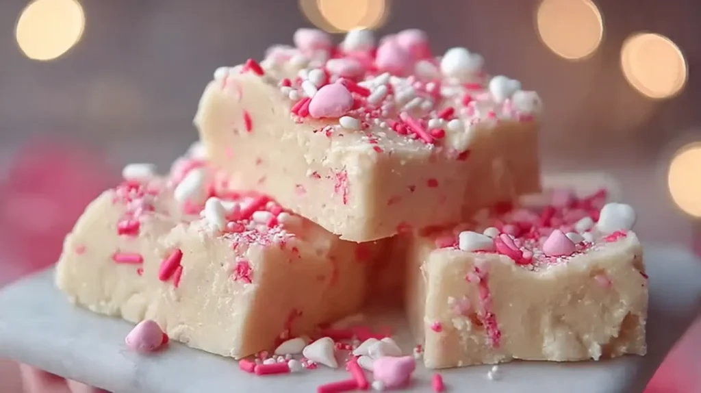 A delectable sugar cookie fudge recipe, perfect for Valentine's Day celebrations