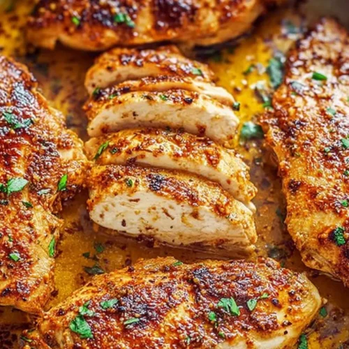 A healthy chicken breast recipe for weeknights, showing a prepared dish.