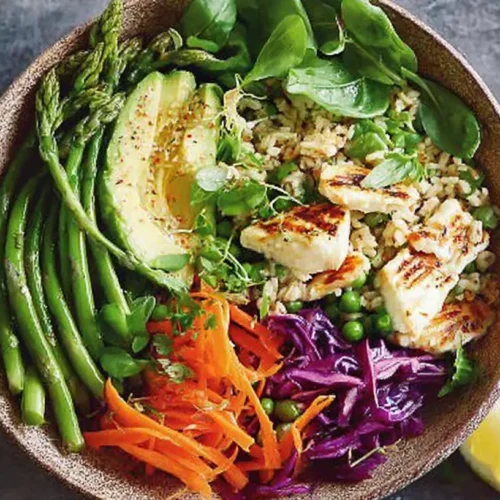 A vibrant healthy dinner recipe featuring an assortment of fresh vegetables.