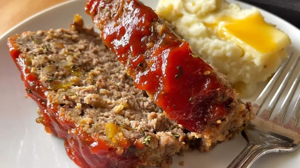 A hearty, quick meatloaf recipe with a savory glaze, ready to serve.