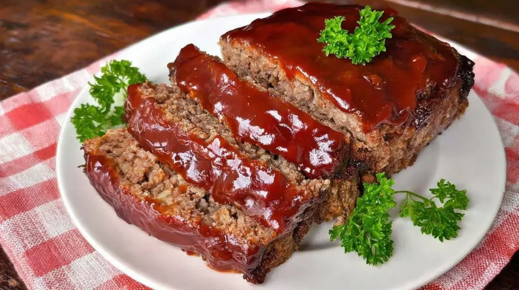 Delicious balanced meatloaf dinner, featuring a slice of meatloaf and colorful vegetables.