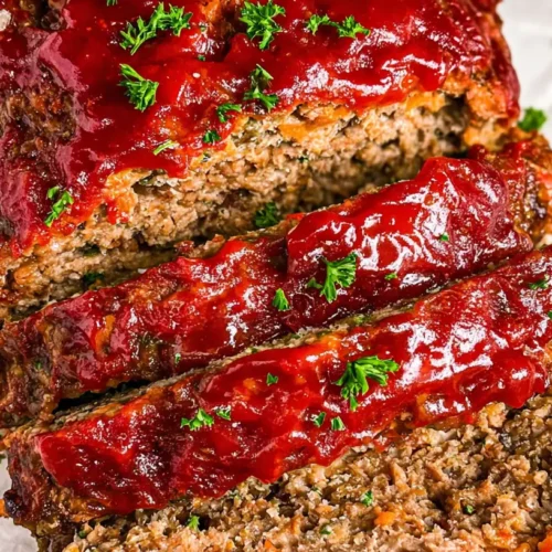 A hearty no-fuss meatloaf dinner served with sides.