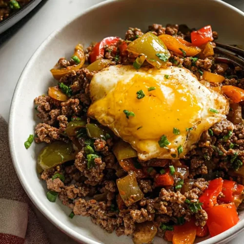 A protein-packed ground beef plate with vegetables for a healthy meal.