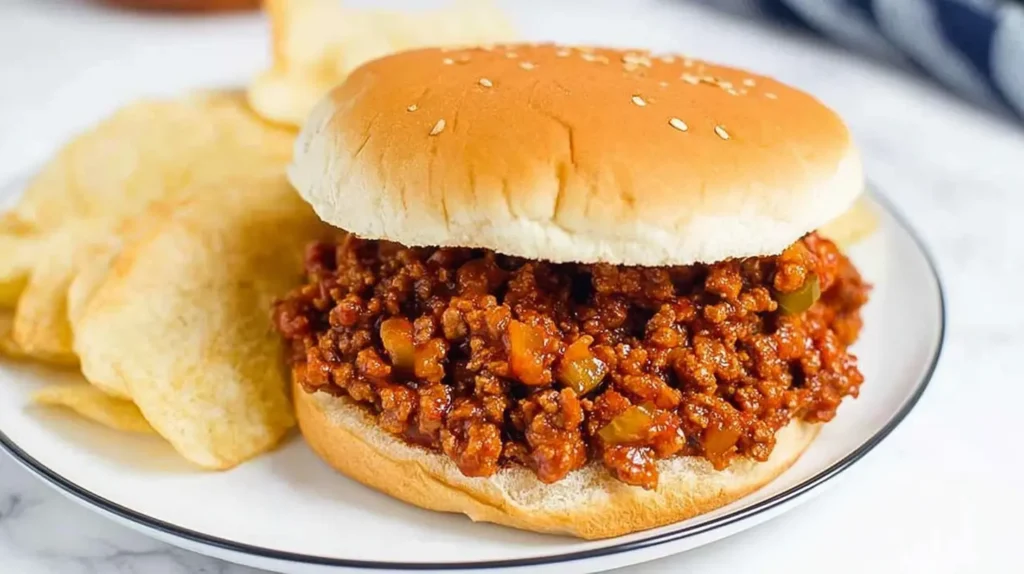 Delicious fast ground beef sloppy joes with a rich sauce