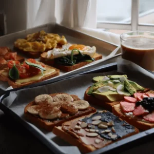 Collection of various quick 10-minute breakfast ideas.