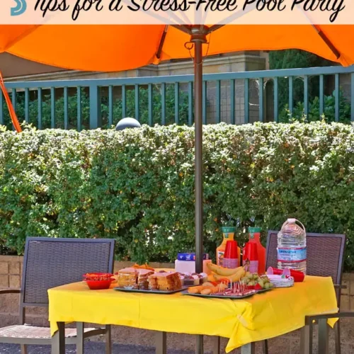 A vibrant scene illustrating various end of summer pool party ideas for a festive gathering.