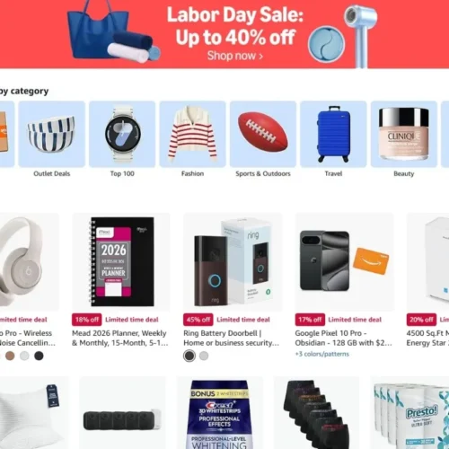 Graphic featuring text 'Labor Day Sales 2026' with festive design