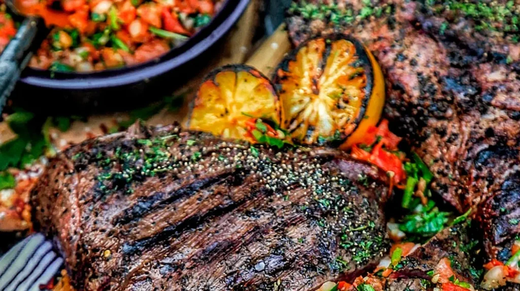 A juicy Santa Maria tri-tip steak, expertly grilled and ready to be served.