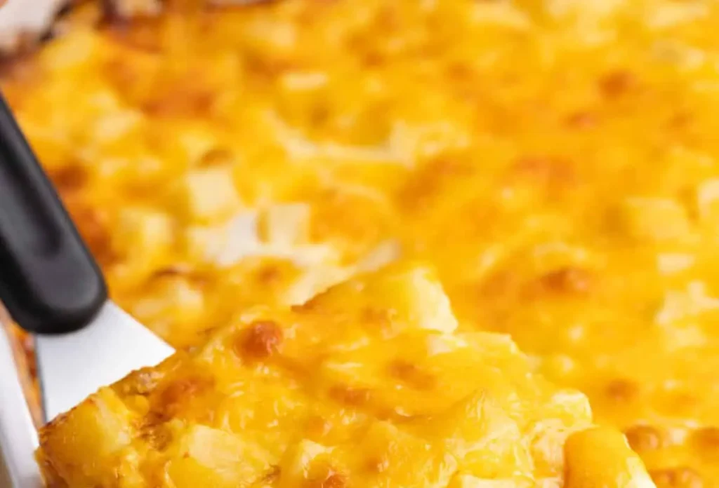 A delicious, prepared stress-free overnight breakfast casserole ready to bake.